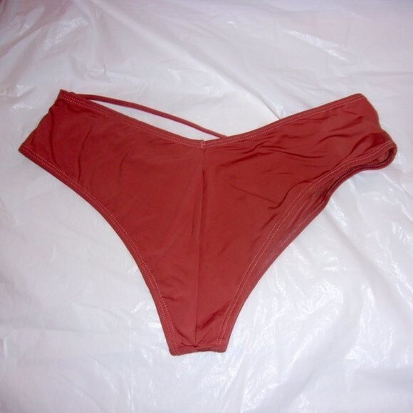 Youmita Cedarwood Plunge Cage Front 32B Bra & Small V-Cut Bikini Panties NWT - Picture 9 of 11